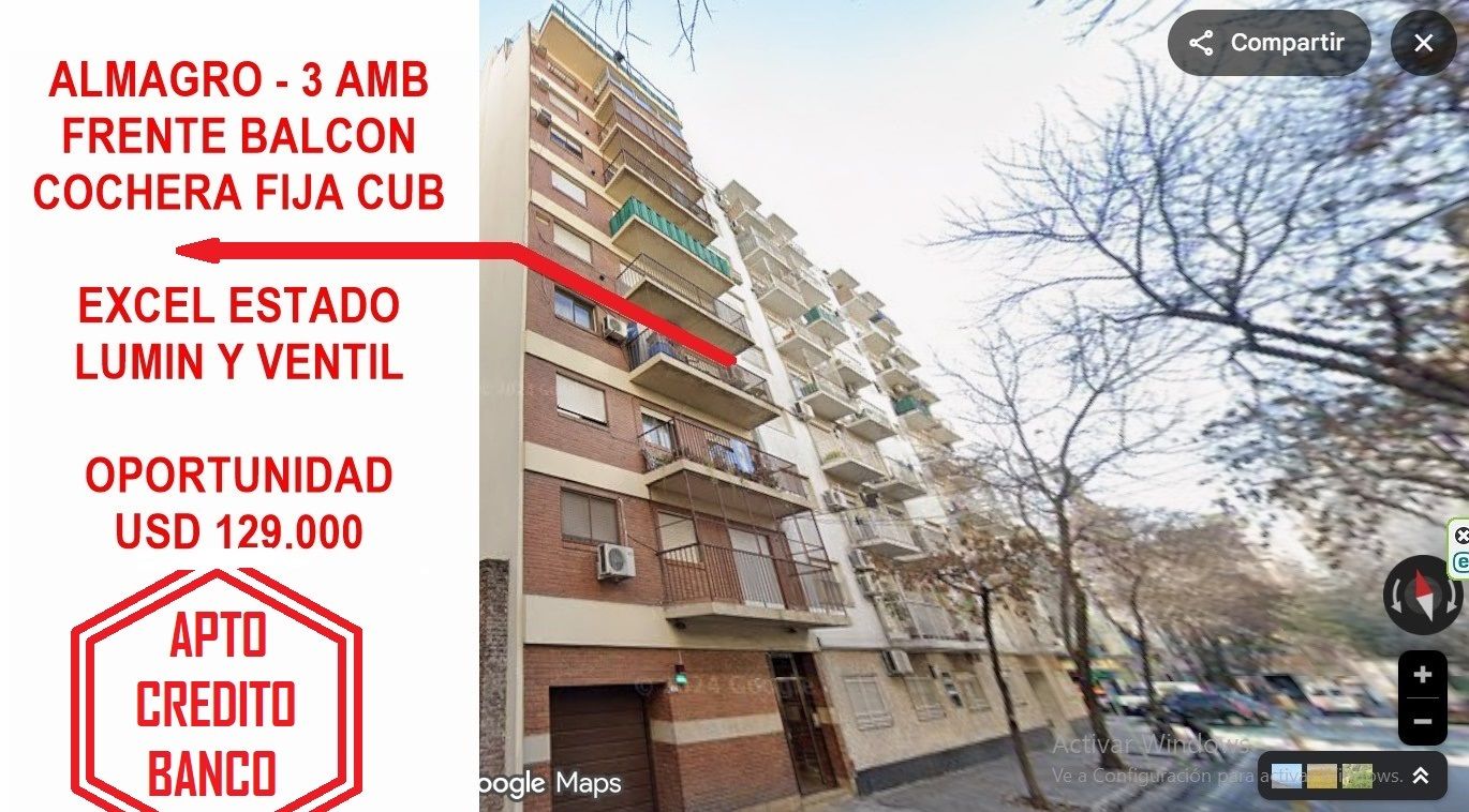 Departamento en venta Almagro 3 ambientes