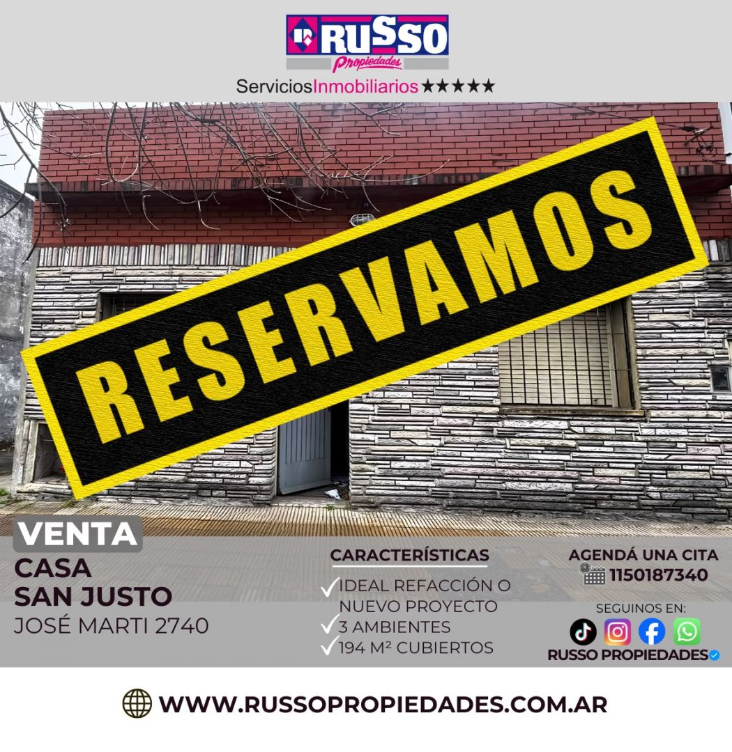 Casa en JOSE MARTI 2700