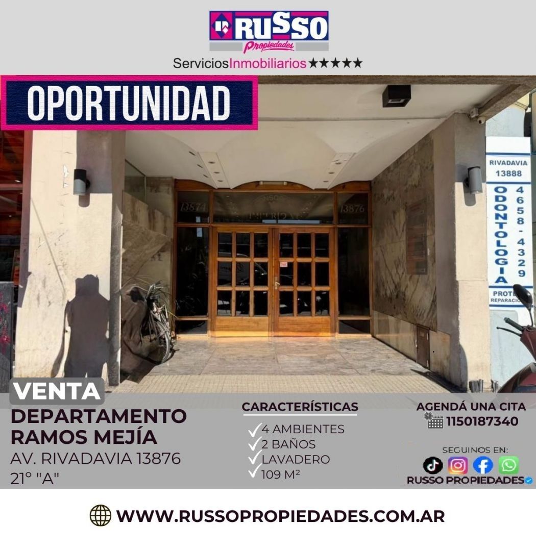 Departamento en RIVADAVIA, AV. 13800