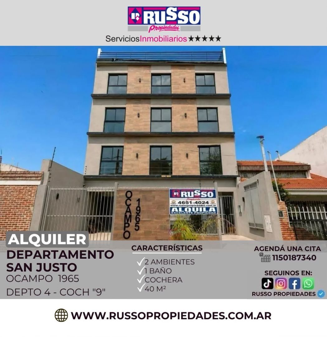 Departamento en OCAMPO 1900
