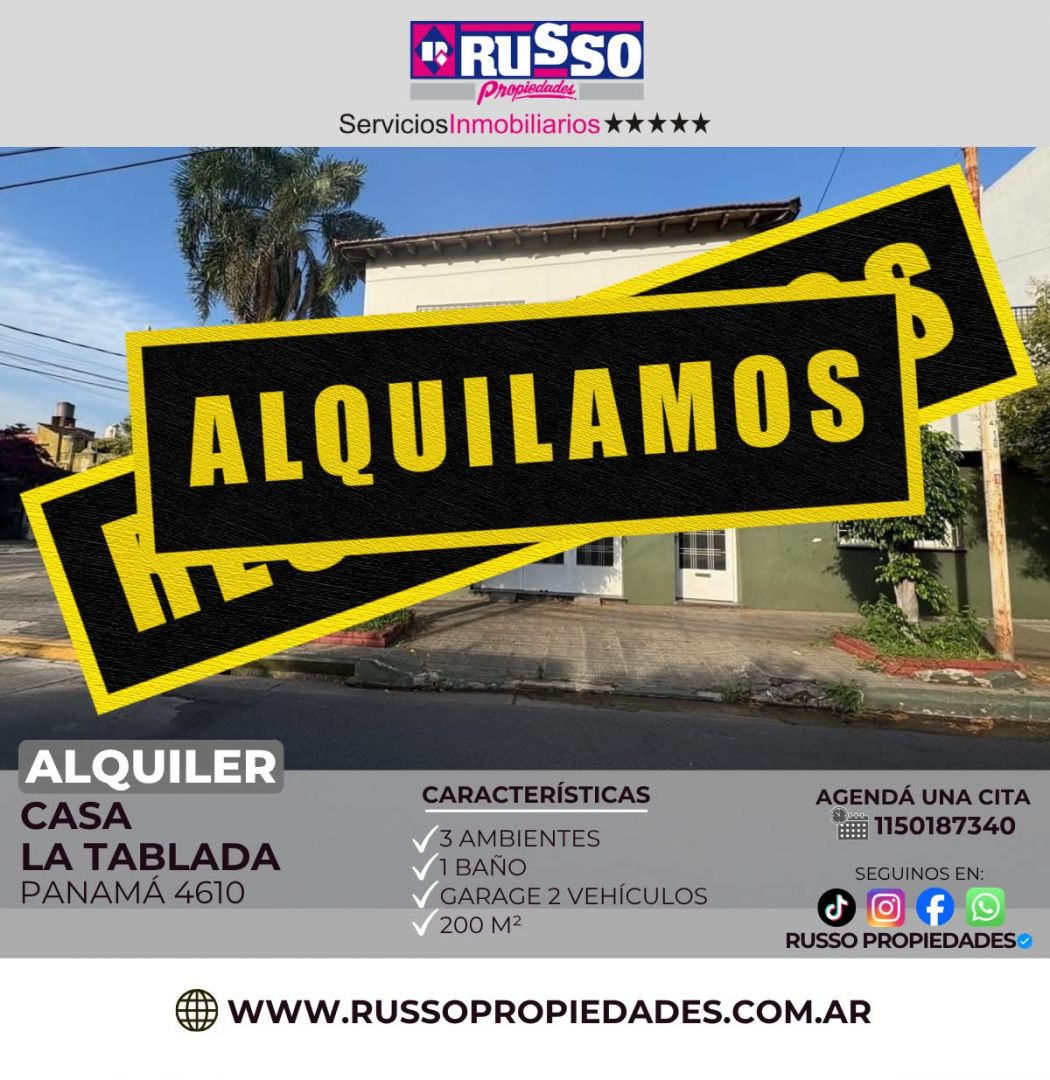 Casa en alquiler La Tablada 3 ambientes - imagen 1