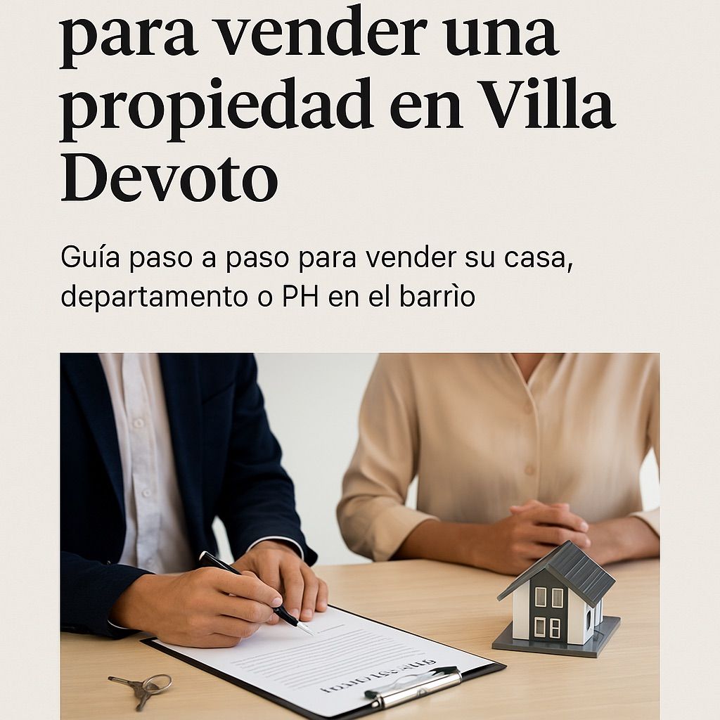 Cómo es el proceso para vender una propiedad en Villa Devoto