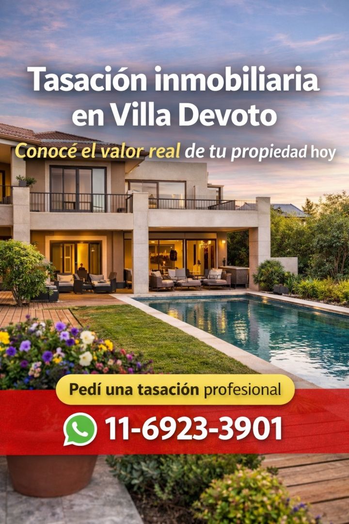 Tasación inmobiliaria en Villa Devoto: conocé el valor real de tu propiedad hoy