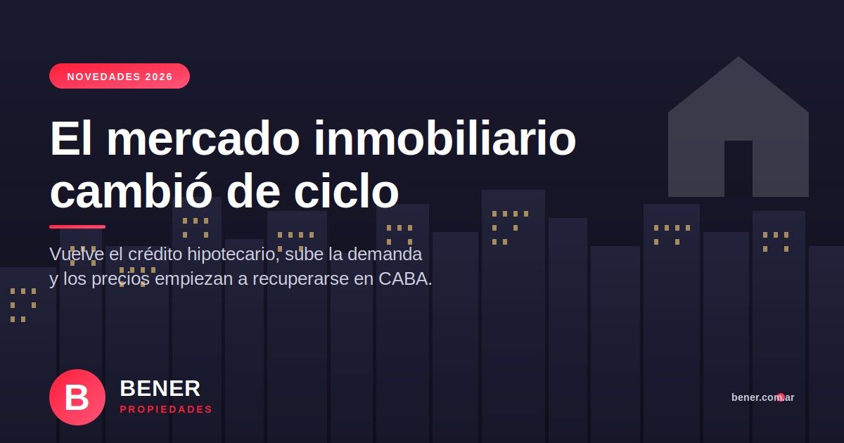 Mercado inmobiliario en CABA 2026: vuelve el crédito hipotecario y la demanda recupera ritmo