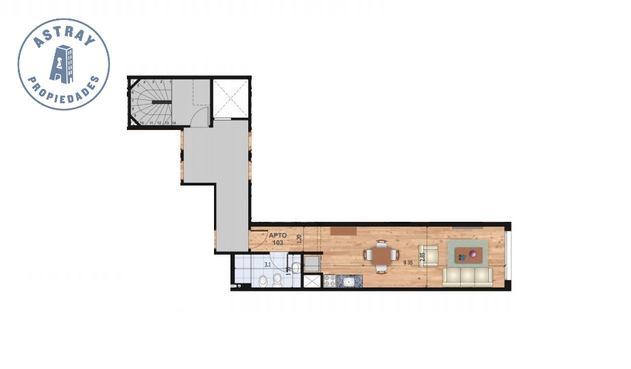 Apartamento en venta Pocitos monoambiente