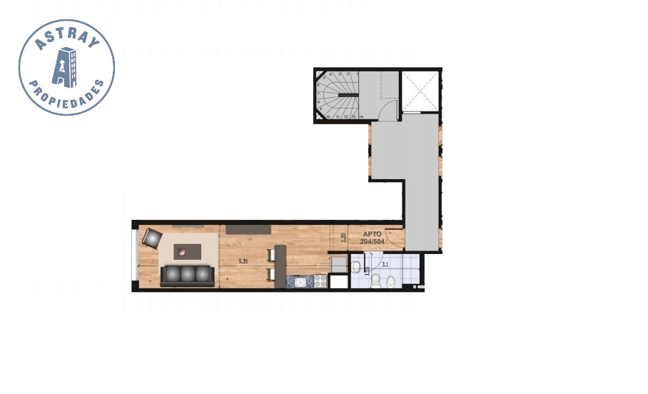Apartamento en venta Pocitos monoambiente