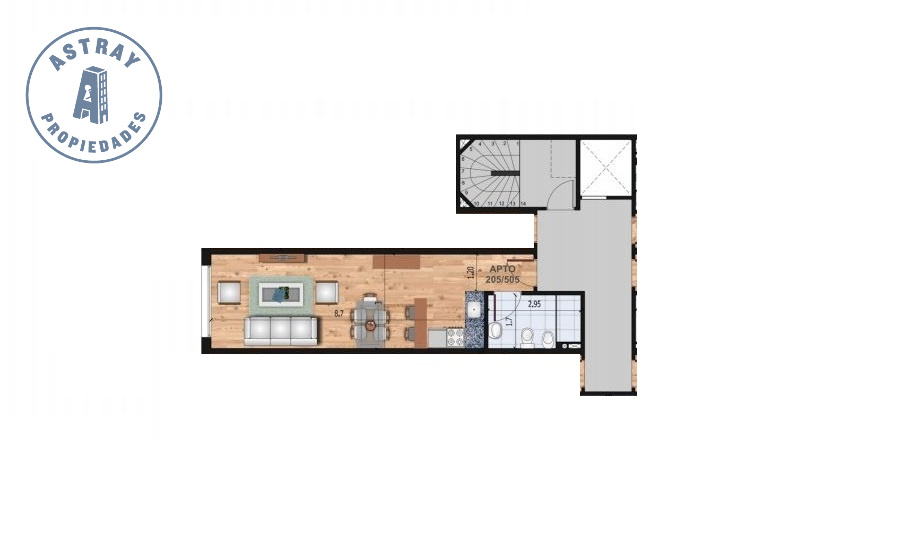 Apartamento en venta Pocitos monoambiente