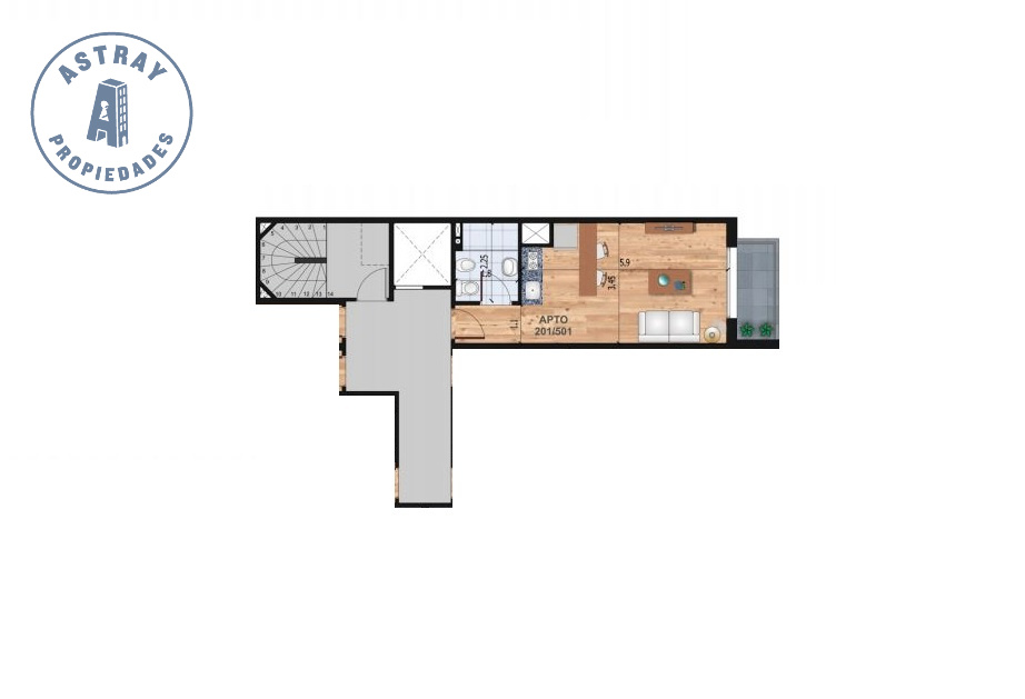 Apartamento en venta Pocitos monoambiente
