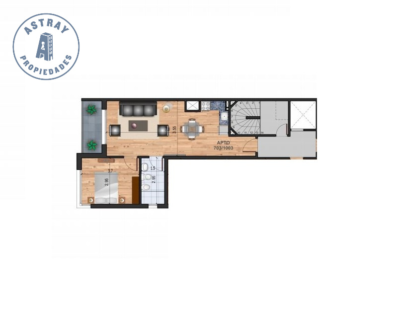 Apartamento en venta Pocitos 1 dormitorio