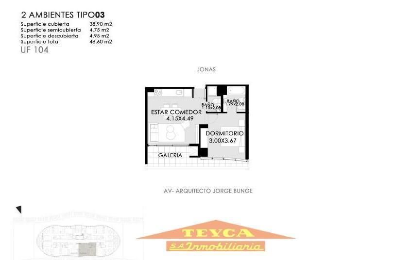 Departamento en venta Pinamar 2 ambientes