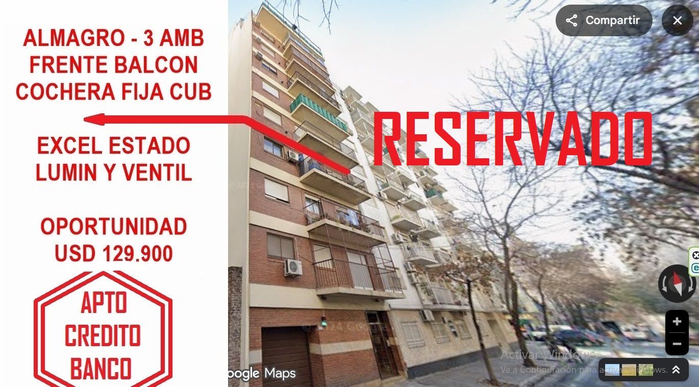 Departamento en venta Almagro 3 ambientes
