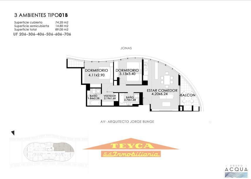 Departamento en venta Pinamar 3 ambientes