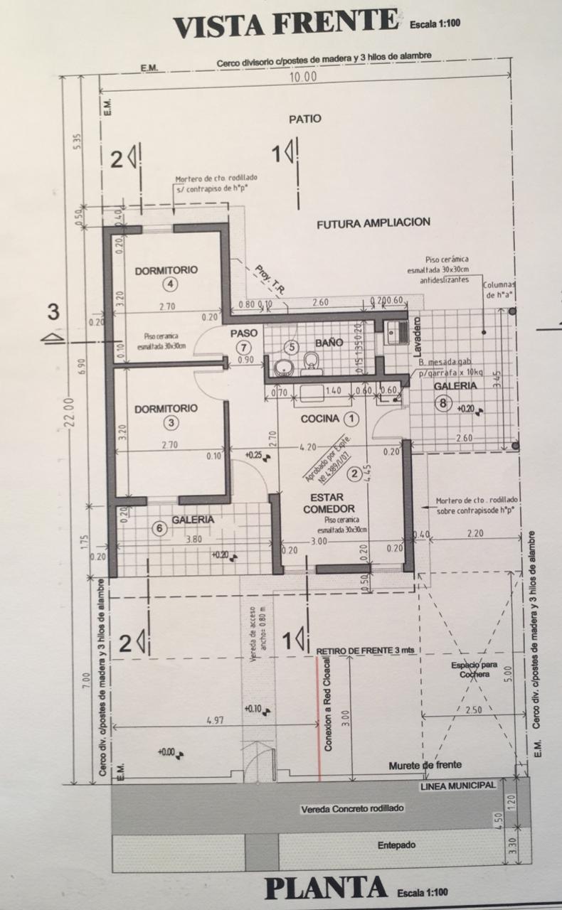 Plano 1 — Casa en venta 2 dormitorios en costa bonita